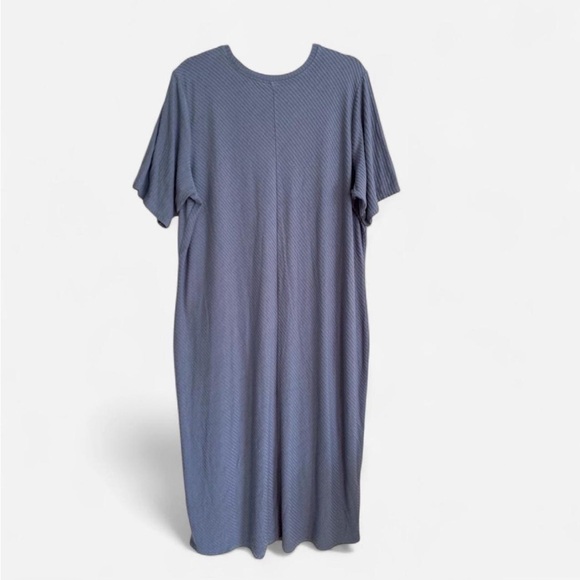 Universal Standard Blue Gray Midi T Shirt Dress, Size Large (22/24) - Picture 2 of 4